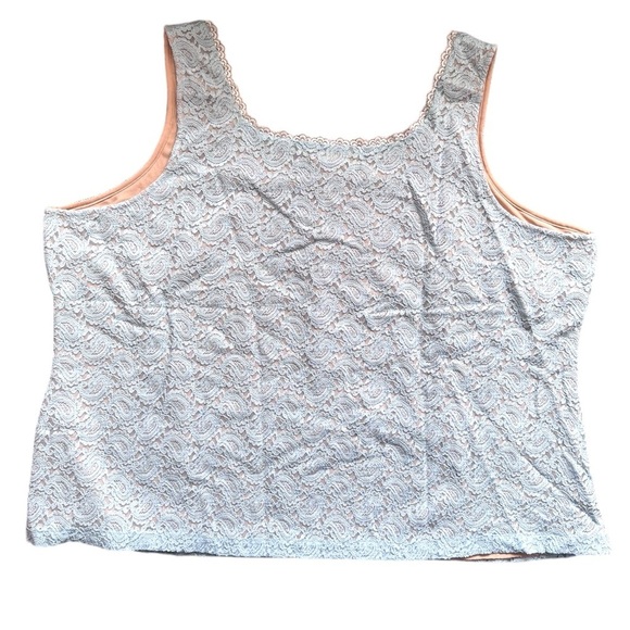 Kathleen Kirkwood Blue & Nude Lace Tank Top NWT Size 3X - Picture 3 of 7